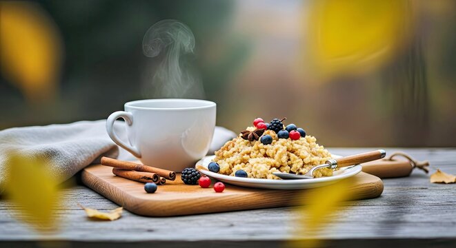 Tranquil Arany Galuska With Autumnal Berries and Cinnamon in Soft Overcast Light