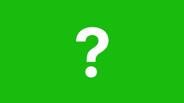 Question Mark Icon Animation on Green Screen Confusion and Inquiry Motion Graphic for FAQ and Help Concept