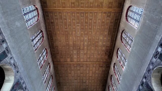 Wooden Coffered Ceiling Of Ancient Basilica Santa Sabina Rome