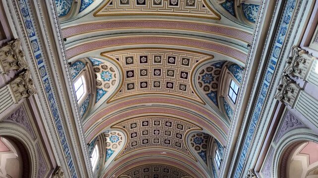 Ornate Gilded Ceiling Of Basilica Of Saints Boniface And Alexius Rome