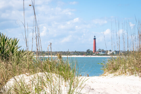 A lighthouse in New Smyrna Beach, Florida