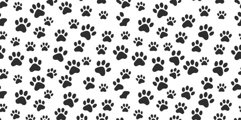 pawprints vector seamless animal paw print background pattern © AIcon Star
