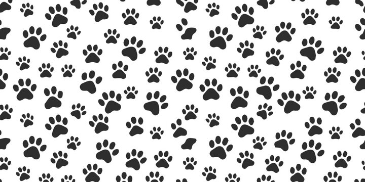 pawprints vector seamless animal paw print background pattern