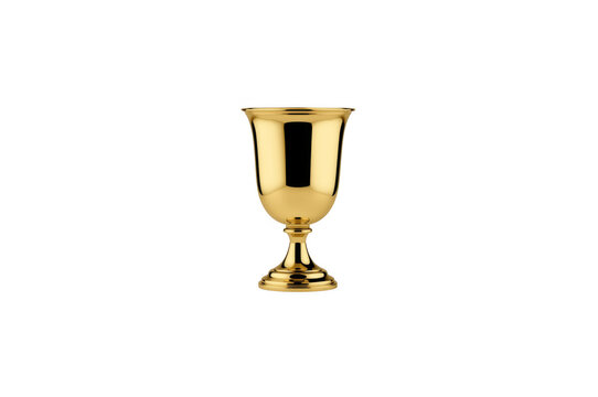 Shiny gold chalice with transparent background