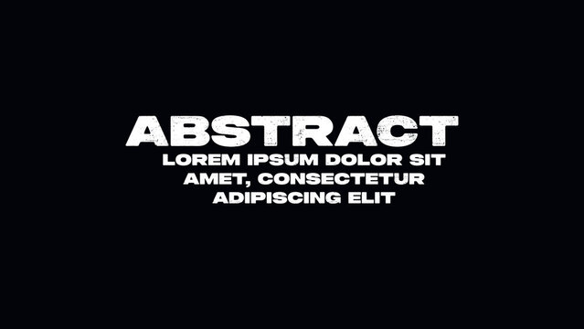 Abstract Animated Typography