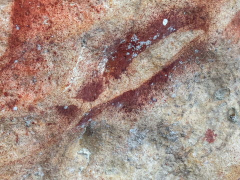 Ancient rock art found on limestone cliffs in Papua, Indonesia depicting early human creativity and expression