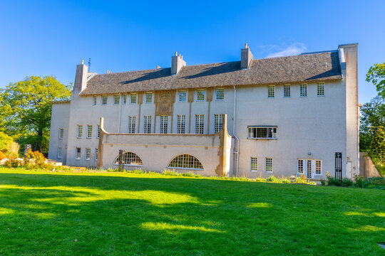 Explore House for an Art Lover designed by Charles Rennie Mackintosh in Bellahouston Park in Glasgow in United Kingdom
