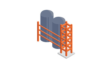 Isometric Industrial Storage Silos Tanks © Ibrahim Bangash