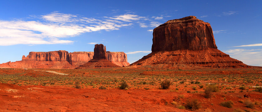Exploring the unique rock formations and desert landscape of Monument Valley in Utah USA during daytime