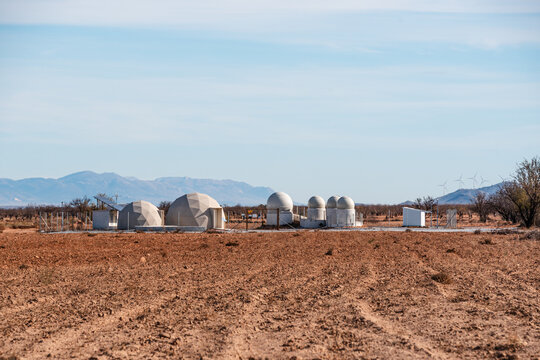 Exploring Complejo Astronomico Los Coloraos in Gorafe Desert, Andalucia, Spain during daytime