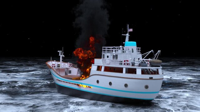 漁船　3DCGレンダリング
