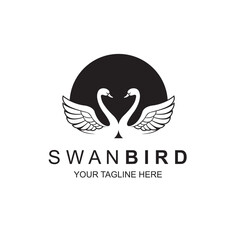 Obraz premium swan bird icon isolated on white background