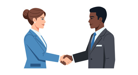 Fototapeta premium Diverse business partners shaking hands in agreement professional handshake
