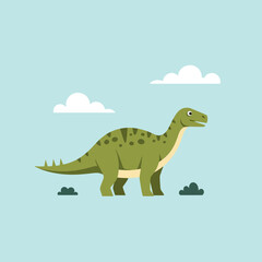 Green Brontosaurus Dinosaur Illustration. © Budie