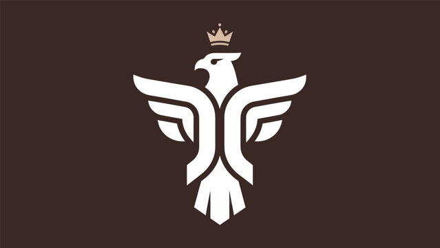 Abstract eagle symbol with crown