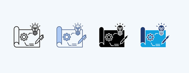 Fototapeta premium Prototype Design Multiple Icon Illustration Vector