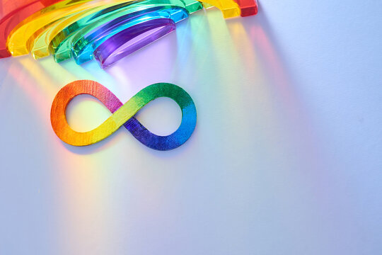 Neurodiversity autism infinity symbol rainbow spectrum showing inclusion