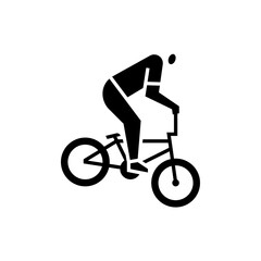 Fototapeta premium Playing BMX glyph icon. BMX freestyle illustration.