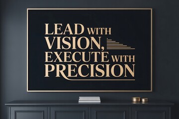 Fototapeta premium Inspirational leadership quote on dark background
