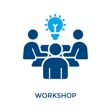 Workshop Icon Dual Tone Style. Vector Illustration For Graphic Design