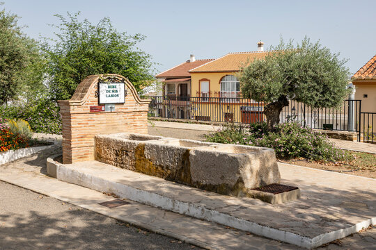 Bebe de mis labios (drink from my lips) - water fountain in  Villanueva de la Concepcion, Comarca of Antequera, province of Malaga, Andalusia, Spain