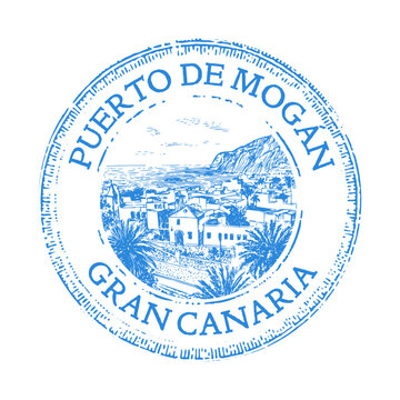 Puerto de Mogan Gran Canaria Spain Canary Islands Travel Passport Cancellation Stamp Postmark Journal