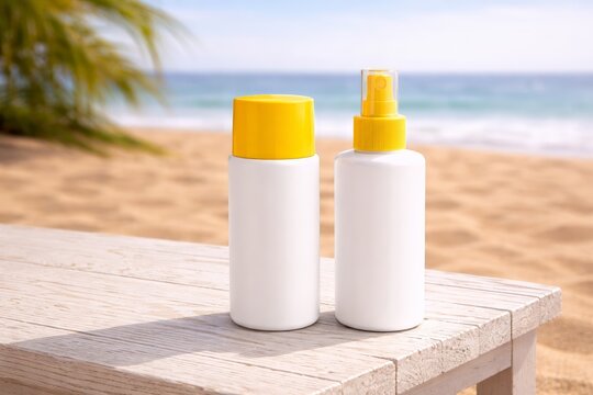 mineral sunscreen SPF safe for children and sensitive skin with zinc oxide and titanium dioxide skincare products in lab