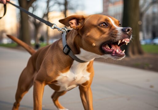 Vicious pet reacting to a threat, emphasizing the primal nature of domestic animals.