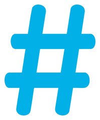 Fototapeta premium Vibrant Blue Hashtag Symbol A Modern Icon of Social Media and Digital Communication.