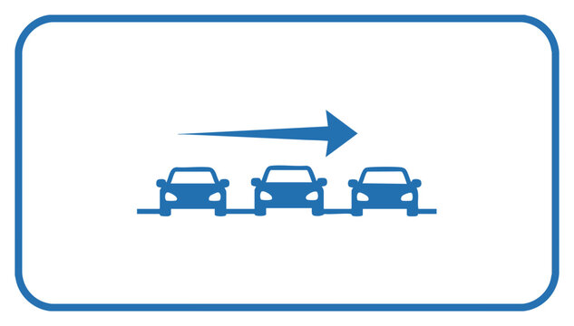 Three Cars in a Convoy Moving Forward with Arrow.