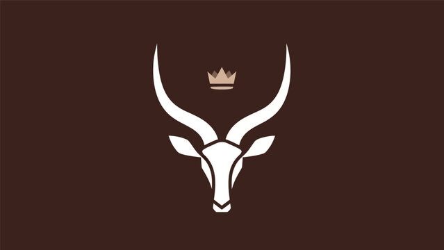 Stylized antelope head with crown logo