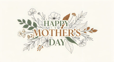 Obraz premium Happy mother's day floral greeting