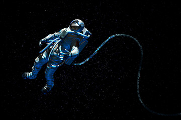 Fototapeta premium Astronaut wearing special suit in deep space