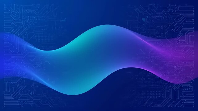 Abstract Blue and Purple Wave Flowing Background Animation.