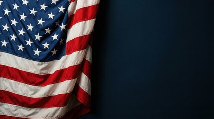 Obraz premium American flag hanging on a dark background
