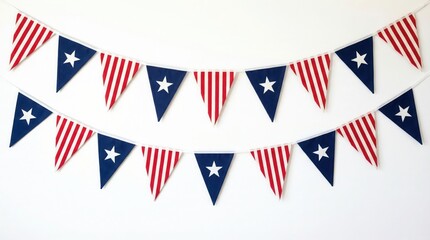 Obraz premium American patriotic pennant banner for independence day celebrations