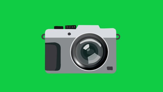 2D Animated Mirrorless Camera with Compact Lens Detail for Modern Photography