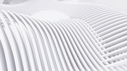 Obraz premium Abstract Curved Shapes. White Circular Background.