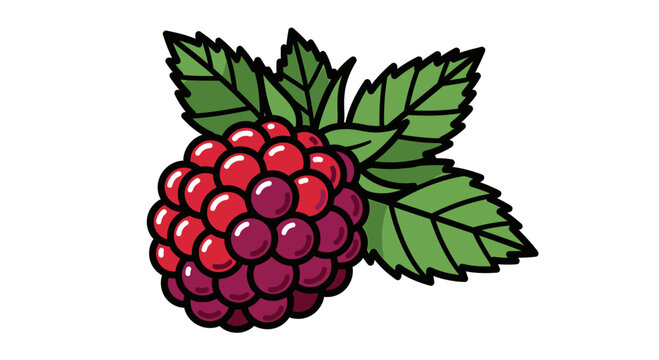A cartoon illustration of a blackberry.