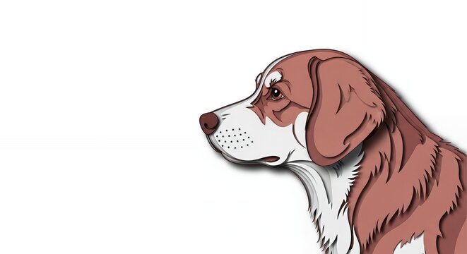 Brown and White Dog Side Profile.