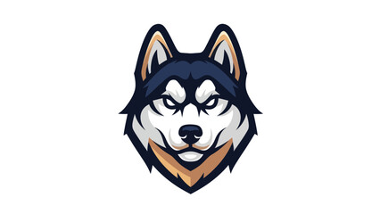 Stylized husky head design on white © Imam