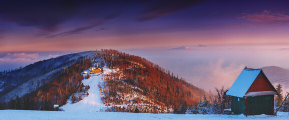 Beskidy - Klimczok - zima © Radosław Dybała