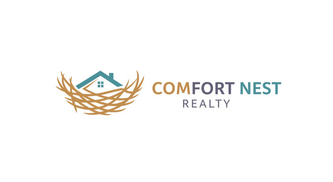 Comfort Nest Realty Company Logo Design.