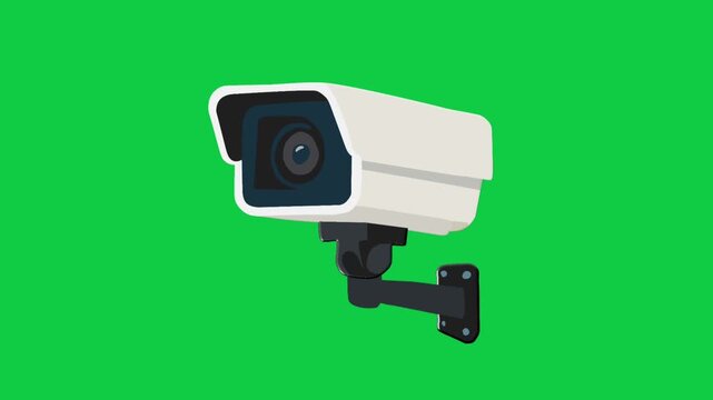 2D Animated CCTV Security Camera with Wall Mount Detail for Surveillance Safety