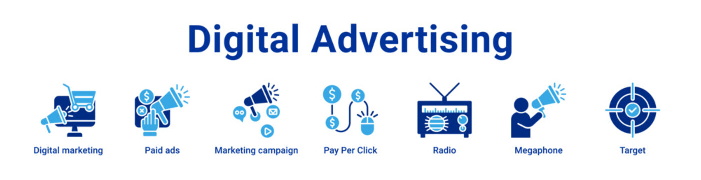 Digital Advertising Icon Banner and Collection