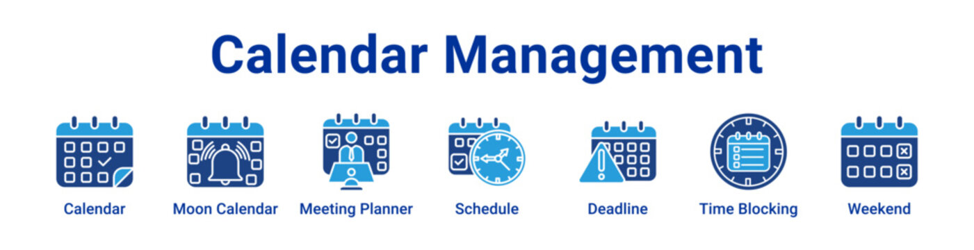 Calendar Management Icon Banner and Collection