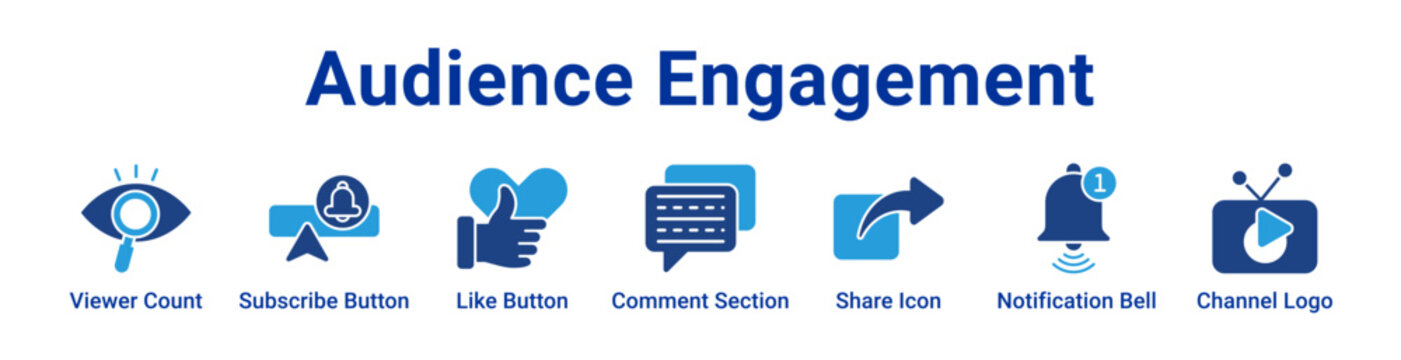 Audience Engagement Icon Banner and Collection