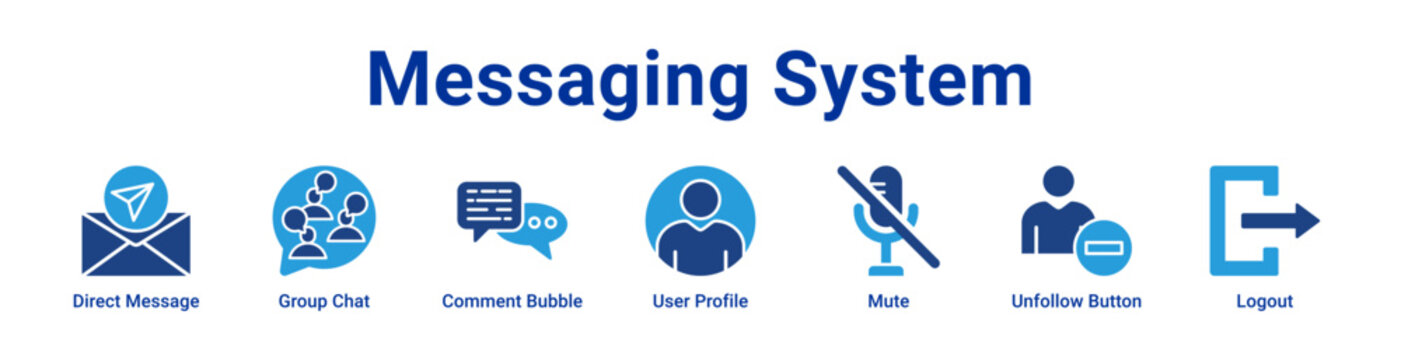 -Messaging System Icon Banner and Collection