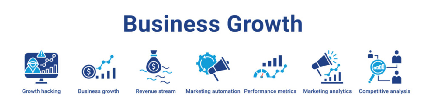 -Business Growth Icon Banner and Collection