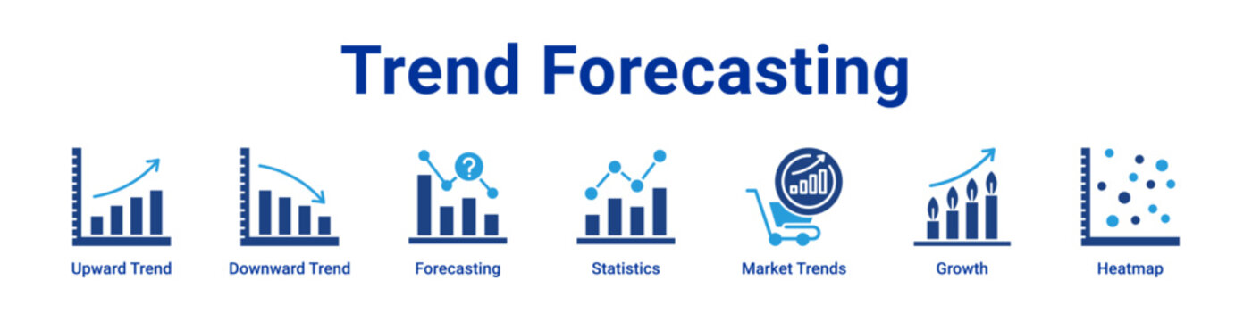 -Trend Forecasting Icon Banner and Collection